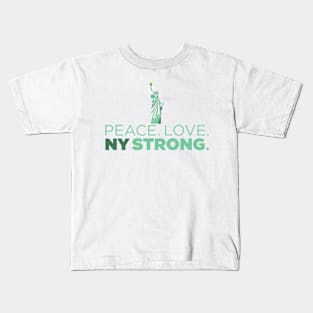 Peace. Love. NY Strong. New York Statue of Liberty T-shirt Kids T-Shirt